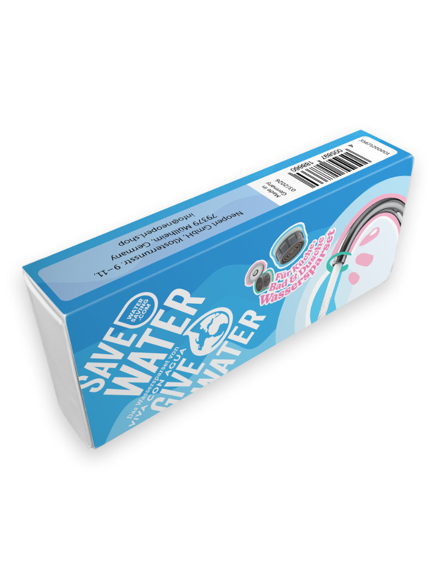 Wassersparset SAVE WATER GIVE WATER