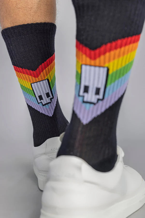 Socken Rainbow 2.0 (schräge Streifen)